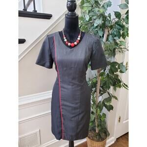 Regeneration Women's Gray 100% Polyester V-Neck Short Sleeve Knee Length Dress 6